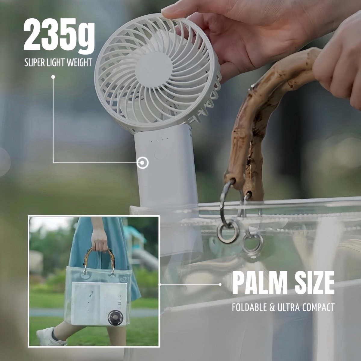 2-in-1 Portable High-speed Cooling Mini Fan with Power Bank, Foldable Table Fan-4