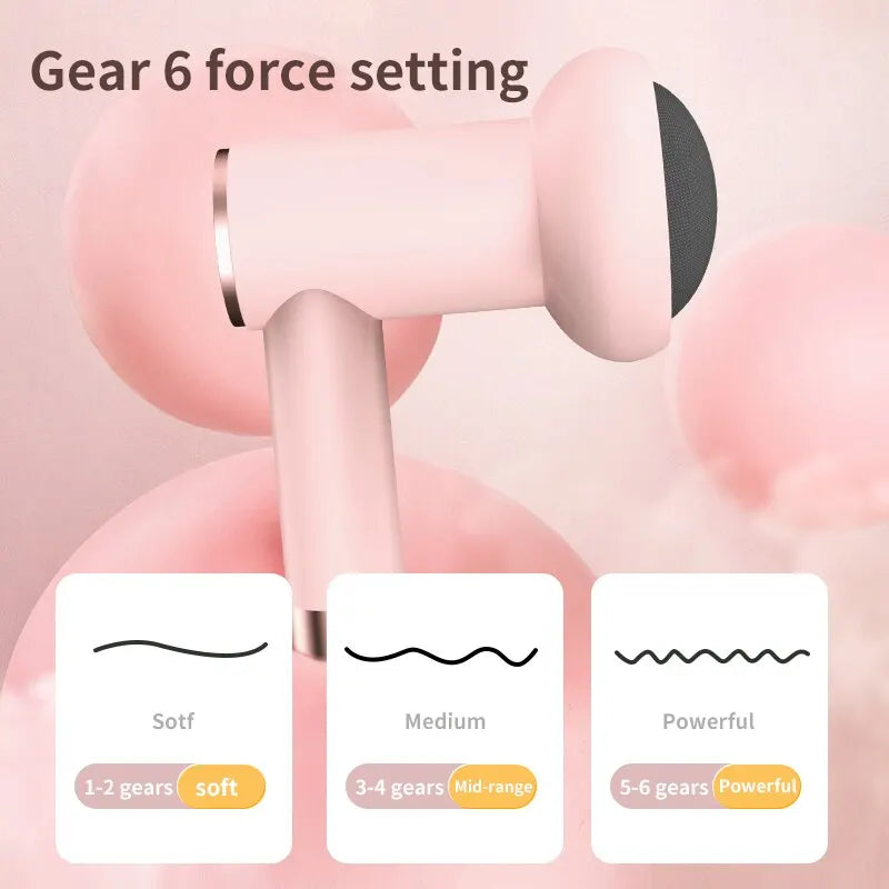 6-Speed Rechargeable Mini Massage Gun Fat-Reducing, Relaxation Tool Pink-1