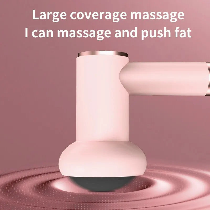 6-Speed Rechargeable Mini Massage Gun Fat-Reducing, Relaxation Tool Pink-2