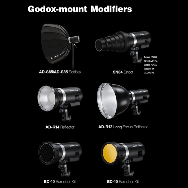 Godox  AD300 Pro 300Ws TTL HSS Pocket Flash Outdoor Speedlite Light Kits
