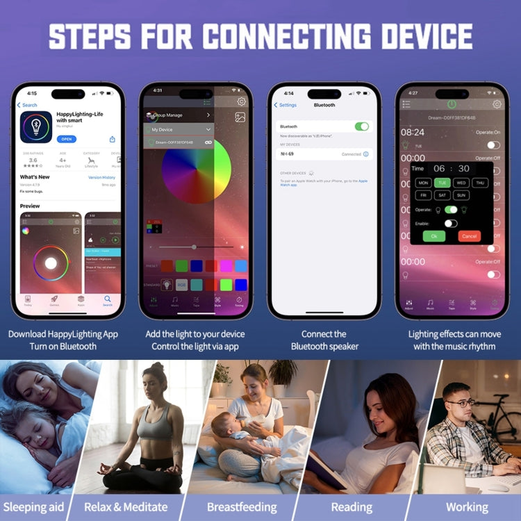 LBNIFTYN69-1 Smart Bluetooth Speaker with Wireless Charger & Alarm Clock & Ambient Light