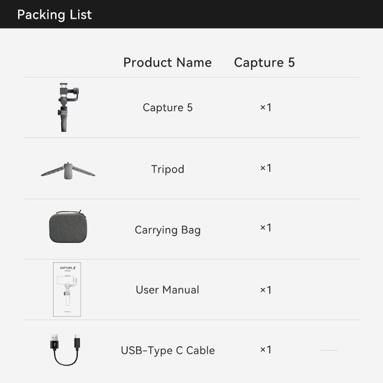 Capture 5 Professional 3-Axis Handheld Gimbal Phone Live Stabilizer