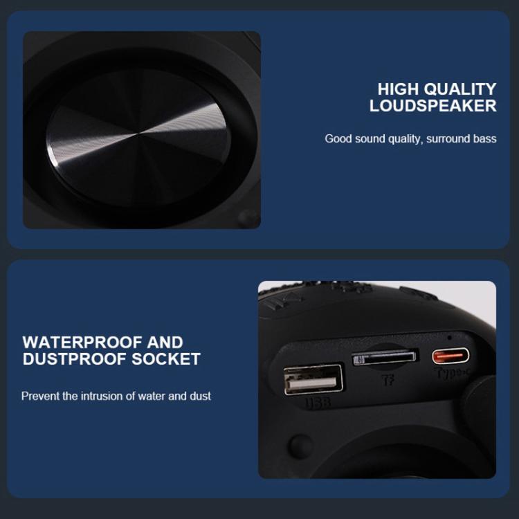 LBNIFTYPortable Outdoor RGB Light Bluetooth Speaker Desktop Subwoofer