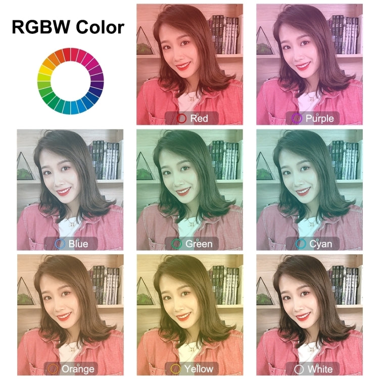 LBNIFTY -PULUZ 1.1m Tripod Mount + 10.2 inch 26cm RGBW LED Ring Vlogging Video Light  Live Broadcast Kits with Remote Control & Cold Shoe Tripod Ball Head & Phone Clamp