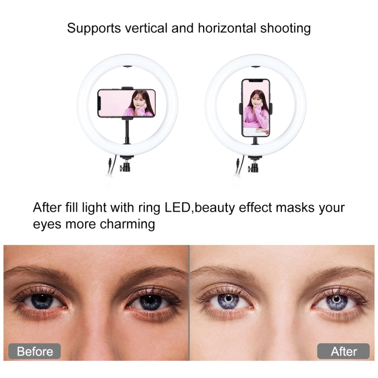 LBNIFTY -PULUZ 1.1m Tripod Mount + 10.2 inch 26cm RGBW LED Ring Vlogging Video Light  Live Broadcast Kits with Remote Control & Cold Shoe Tripod Ball Head & Phone Clamp