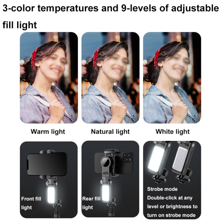 LBNIFTYTokQi Q18 Desktop Wireless Remote Control Handheld Gimbal Stabilizer Fill Light Selfie Stick Tripod