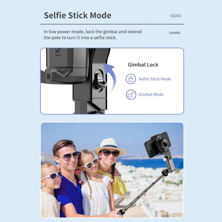 LBNIFTYTokQi Q18 Desktop Wireless Remote Control Handheld Gimbal Stabilizer Fill Light Selfie Stick Tripod