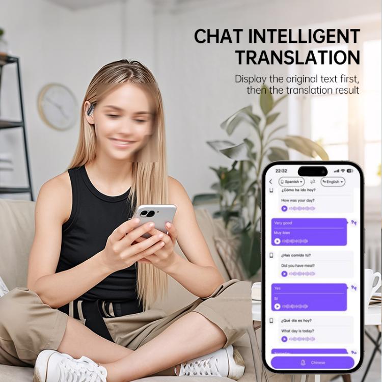 144 Languages AI Smart Translation Bluetooth Earphones With Digital Display Charging Case